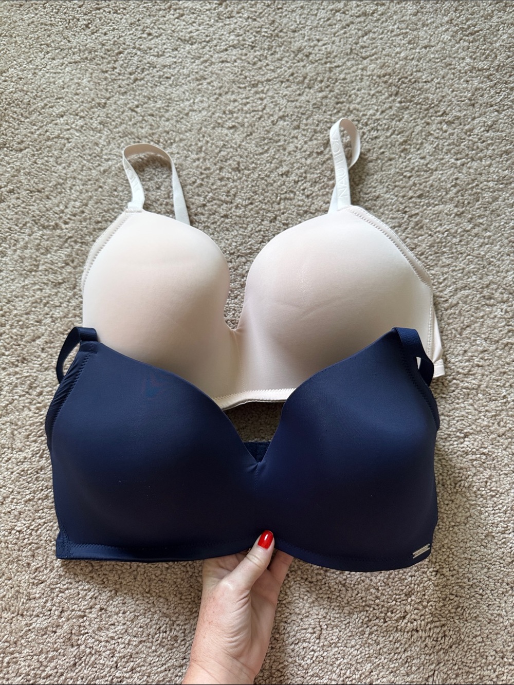 Nautica Seamless lift Bras - Navy and Beige 38D